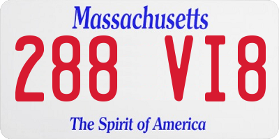 MA license plate 288VI8