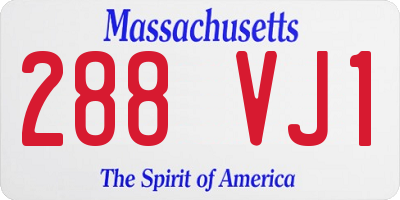 MA license plate 288VJ1