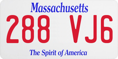 MA license plate 288VJ6