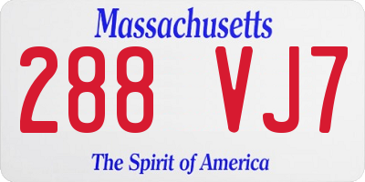 MA license plate 288VJ7