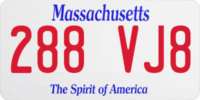 MA license plate 288VJ8