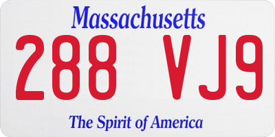 MA license plate 288VJ9
