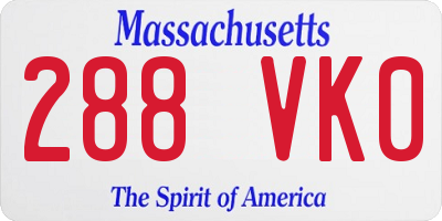 MA license plate 288VK0
