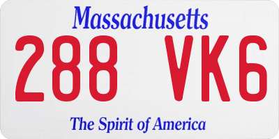 MA license plate 288VK6