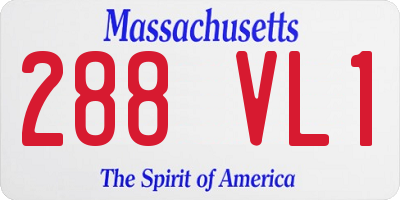 MA license plate 288VL1