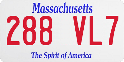 MA license plate 288VL7