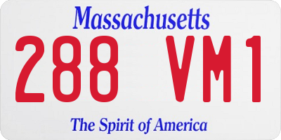 MA license plate 288VM1