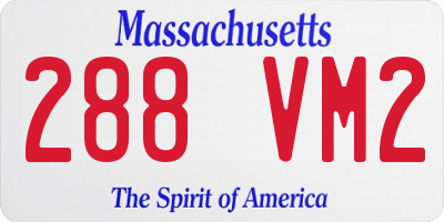 MA license plate 288VM2