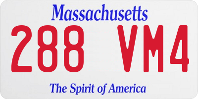 MA license plate 288VM4