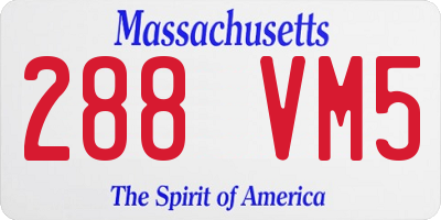 MA license plate 288VM5