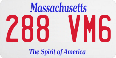 MA license plate 288VM6