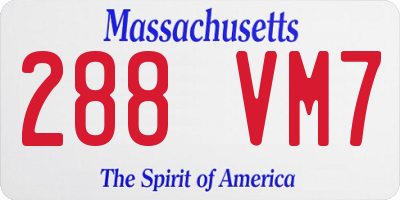 MA license plate 288VM7