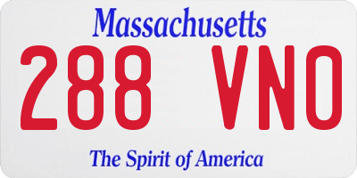 MA license plate 288VN0