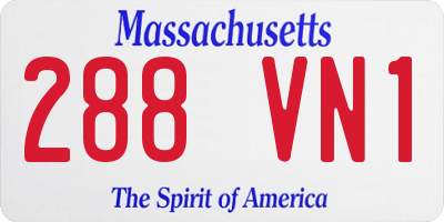 MA license plate 288VN1