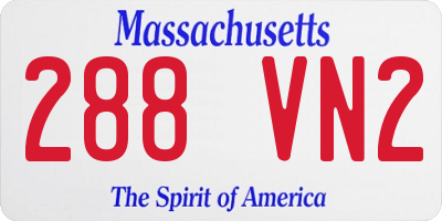 MA license plate 288VN2
