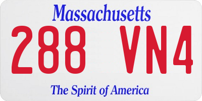 MA license plate 288VN4