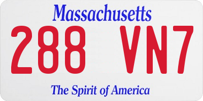 MA license plate 288VN7