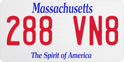 MA license plate 288VN8