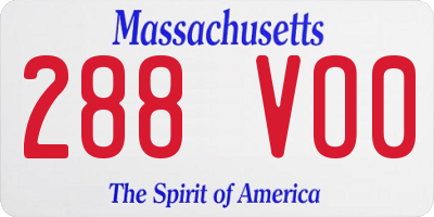 MA license plate 288VO0