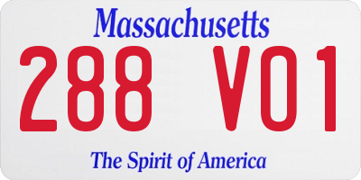 MA license plate 288VO1