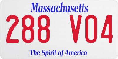 MA license plate 288VO4