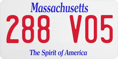 MA license plate 288VO5