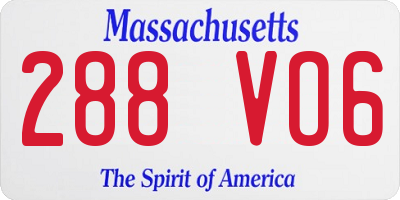 MA license plate 288VO6