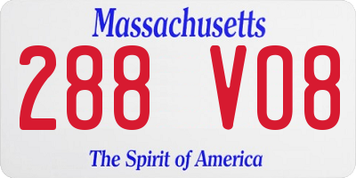 MA license plate 288VO8