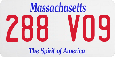 MA license plate 288VO9