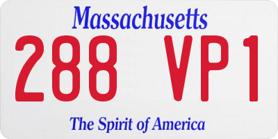 MA license plate 288VP1