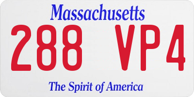 MA license plate 288VP4