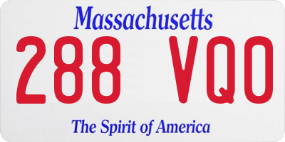 MA license plate 288VQ0