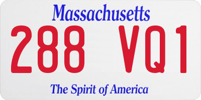 MA license plate 288VQ1