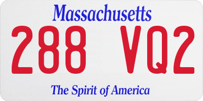 MA license plate 288VQ2