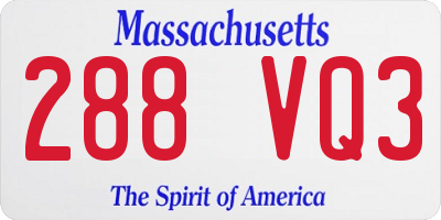 MA license plate 288VQ3
