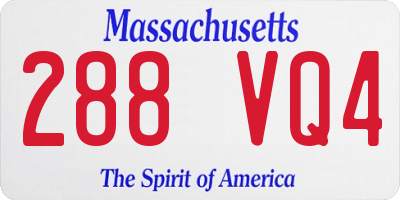 MA license plate 288VQ4