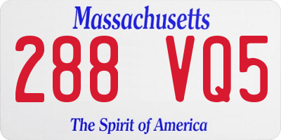 MA license plate 288VQ5