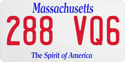 MA license plate 288VQ6