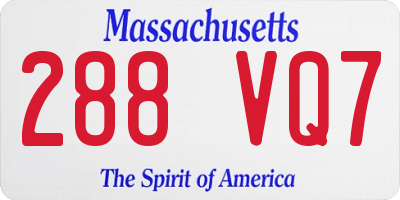 MA license plate 288VQ7
