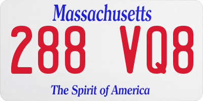 MA license plate 288VQ8