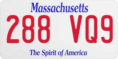 MA license plate 288VQ9