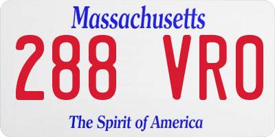 MA license plate 288VR0