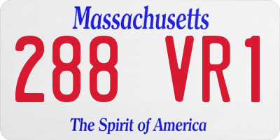 MA license plate 288VR1