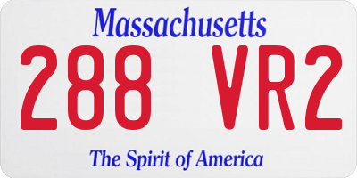 MA license plate 288VR2