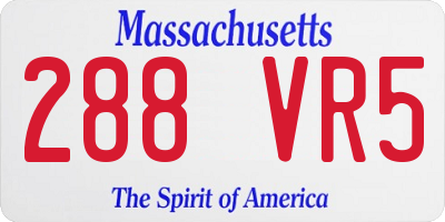 MA license plate 288VR5