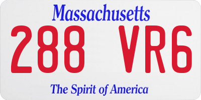 MA license plate 288VR6