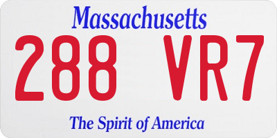 MA license plate 288VR7