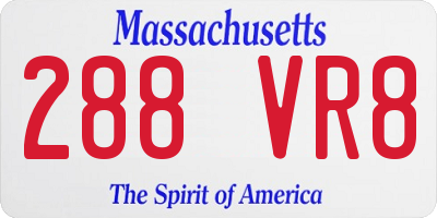 MA license plate 288VR8
