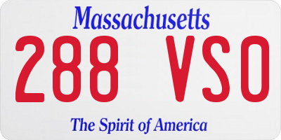 MA license plate 288VS0