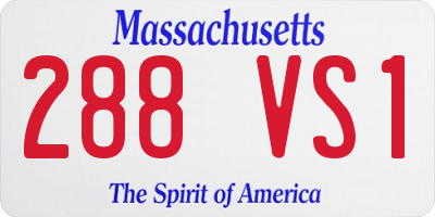 MA license plate 288VS1